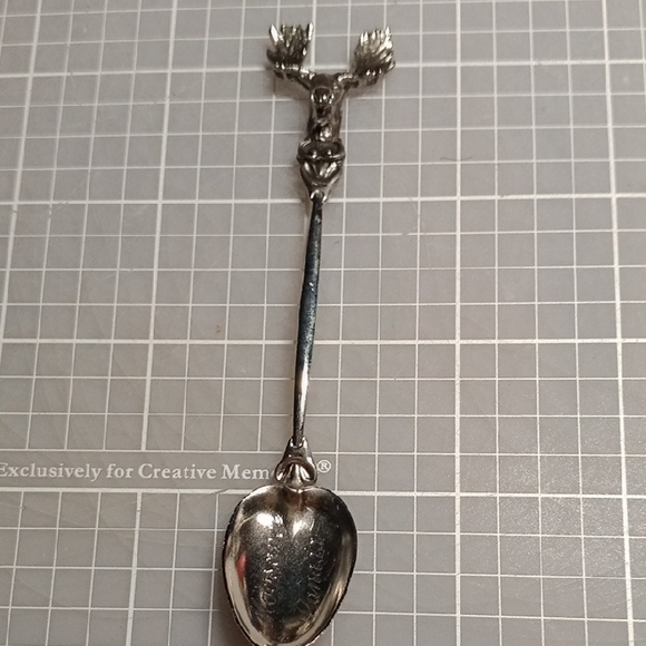 Silver Tone Moose Souvenir Spoon - Picture 4 of 7